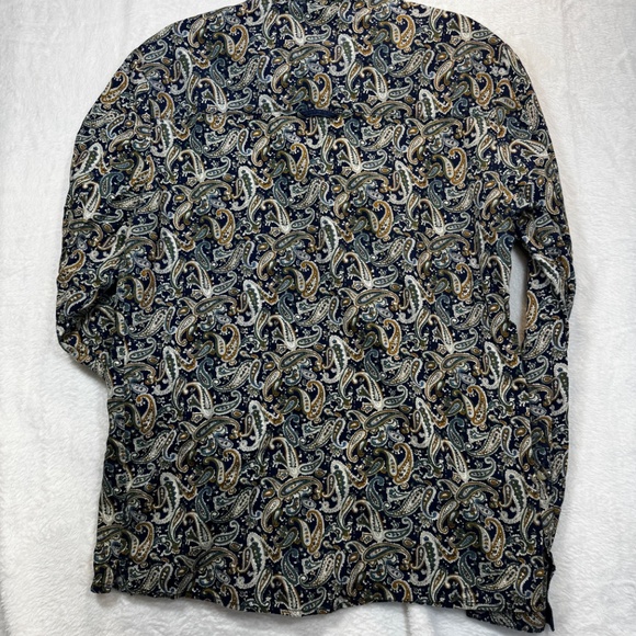 Revolution Dress Shirt Mens Size Large Paisley Dress Shirt Preppy 70s Long Sleev - Picture 12 of 12